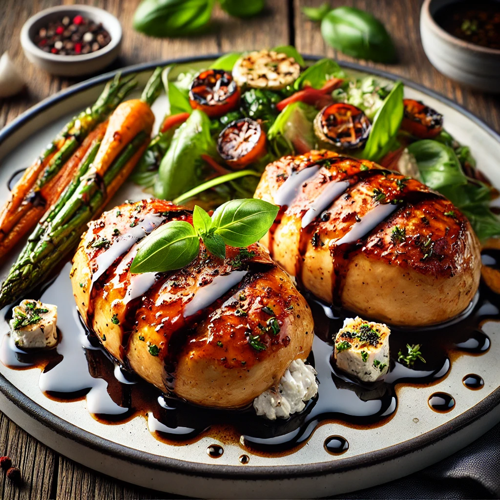 a plate of food on a wood table