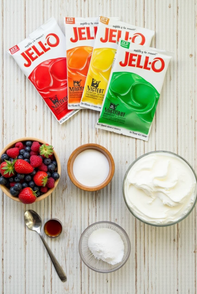 ingredients-Jello Parfait Dessert