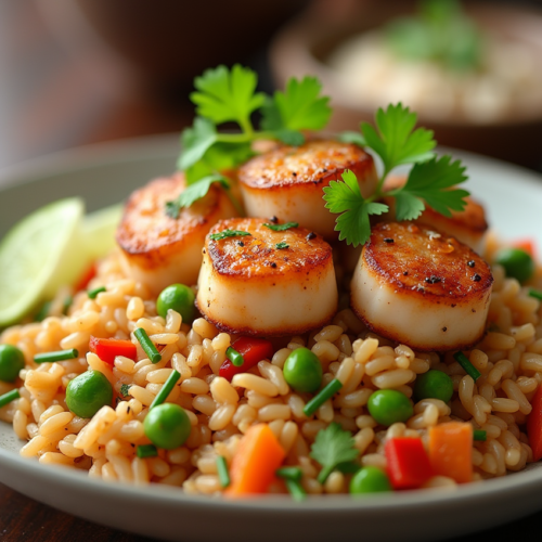 scallops to a stir fried rice