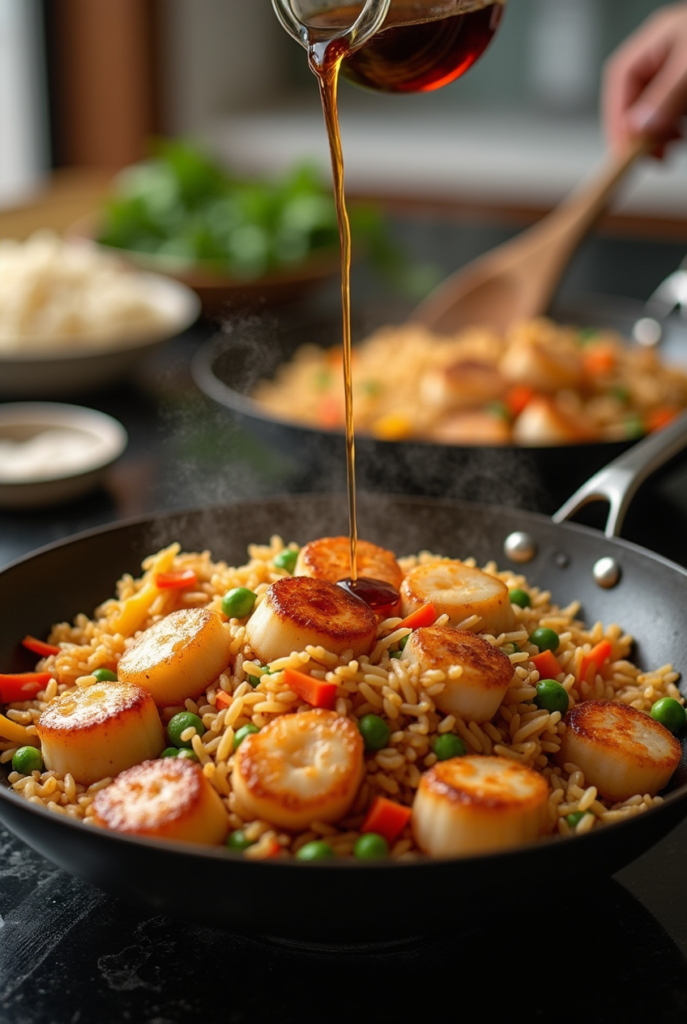 scallops to a stir fried rice